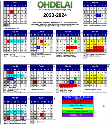 Ohdela 2022 2023 Calendar